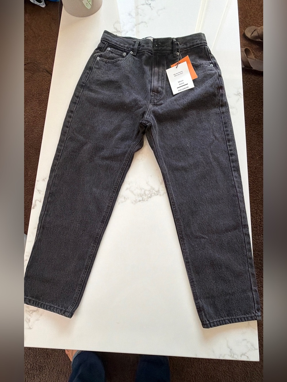 Pull&Bear Mom Jeans Petite Black High Rise Ankle Length NWT Size 8
